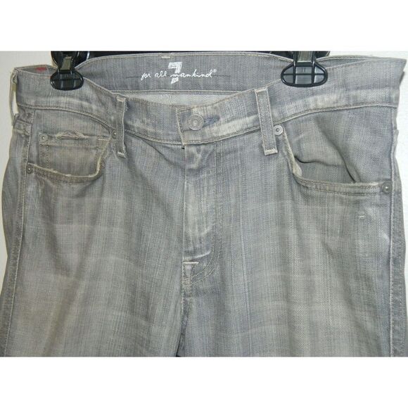7 For All Mankind Jeans Gray Charcoal Wash Womens A Pockets Straight Leg Size 32 - Picture 5 of 12